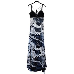 ATELIER ALYCE formal gown, floor length, black/white sequins, size 6, prom